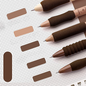 Coffeetopia Warm Brown Aesthetic Gel Pen Set
