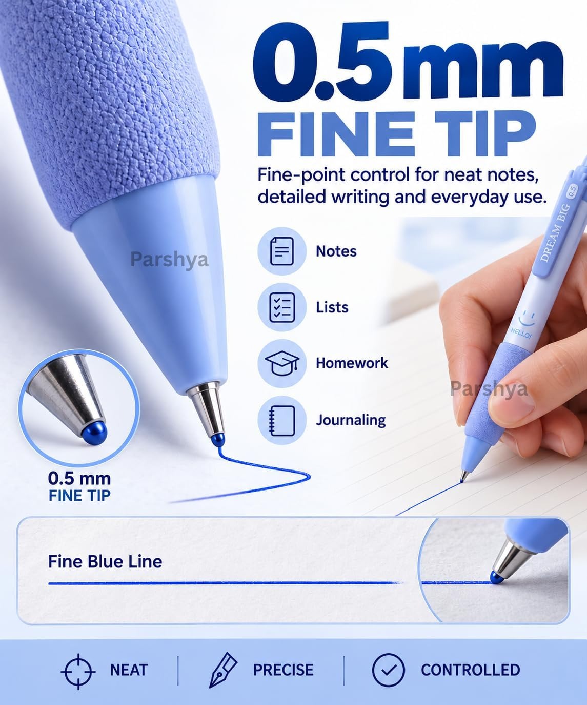 CloudNine Serene Blue Aesthetic Gel Pen Set